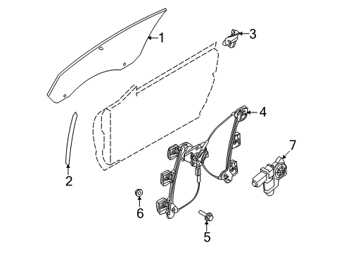 2013 Ford Mustang Door & Components Regulator Diagram for AR3Z-6323208-A