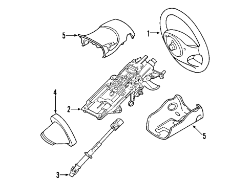 2008 Mercury Sable Steering Column & Wheel, Steering Gear & Linkage Column Assembly Diagram for 8G1Z-3C529-A
