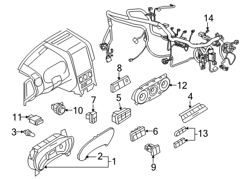 2009 Ford Explorer Sport Trac Adjustable Brake Pedal Dash Control Unit Diagram for 7A2Z-19980-CA