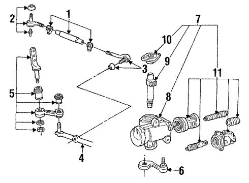 1997 Ford Crown Victoria Steering Column & Wheel, Steering Gear & Linkage Adjust Tube Diagram for F7AZ-3310-AA