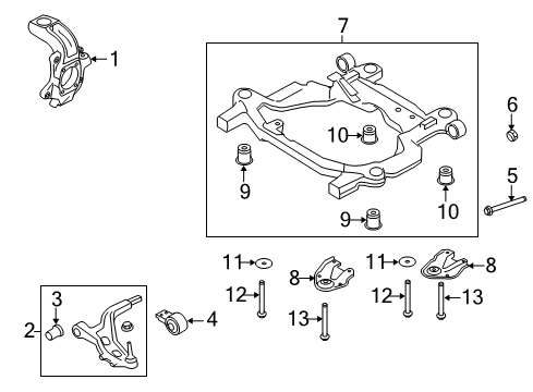 2008 Ford Taurus Front Suspension Components, Lower Control Arm, Stabilizer Bar Engine Cradle Diagram for 9G1Z-5C145-B