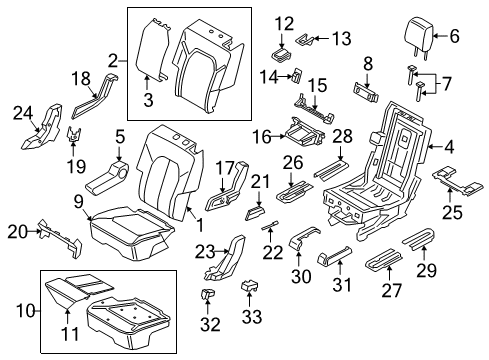 2020 Ford Expedition Second Row Seats Headrest Guide Diagram for CU5Z-96610A16-CE