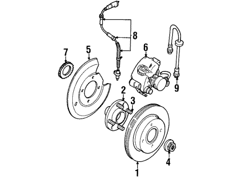 1995 Ford Contour Rear Brakes Rotor Diagram for F5RZ2C026A
