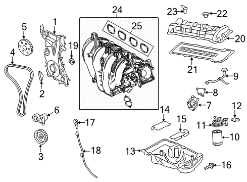 2007 Ford Focus Engine Parts, Mounts, Cylinder Head & Valves, Camshaft & Timing, Oil Pan, Oil Pump, Crankshaft & Bearings Sensor Diagram for 1S7Z-6B288-AA