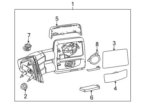 2011 Ford F-150 Mirrors Mirror Assembly Diagram for 7L3Z-17682-AE