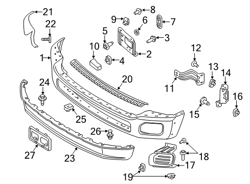 2012 Ford F-350 Super Duty Front Bumper License Bracket Diagram for BC3Z-17A385-AA