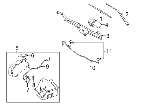 2009 Ford F-150 Wiper & Washer Components Motor & Linkage Diagram for 9L3Z-17508-C