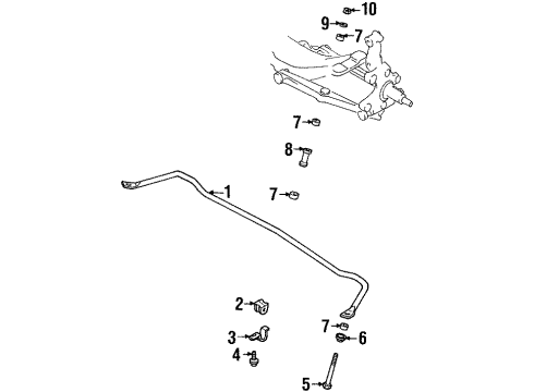 1999 Ford Escort Stabilizer Bar & Components - Rear Stabilizer Link Bushing Diagram for F8CZ-5L491-AA