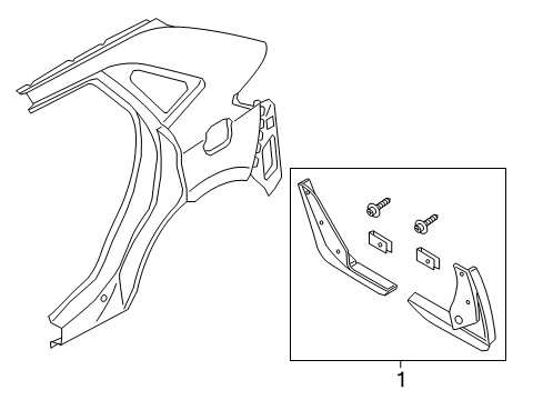 2015 Ford Edge Exterior Trim - Quarter Panel Mud Guard Diagram for FT4Z-16A550-BA