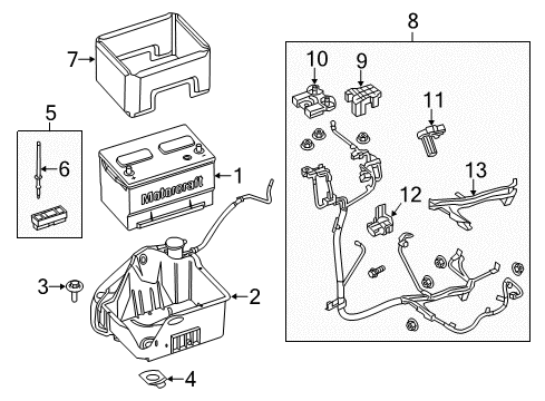 2012 Ford F-150 Battery Battery Cover Diagram for 7L1Z-10A682-C