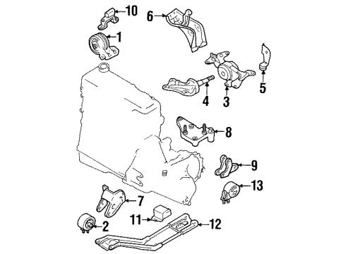 2002 Ford Escort Engine & Trans Mounting Crossmember Diagram for F8CZ-6A023-AA