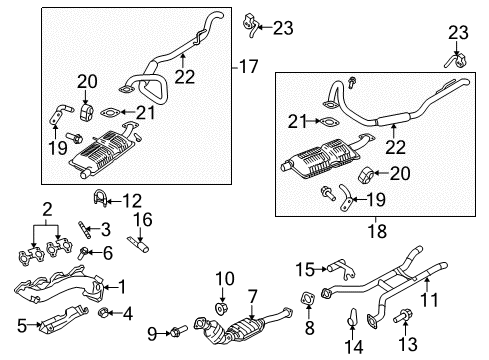 2003 Mercury Grand Marquis Exhaust Components Front Pipe Diagram for 4W7Z-5246-AA