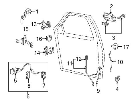 2004 Ford F-150 Door & Components Window Motor Diagram for 1L3Z-1623395-DA