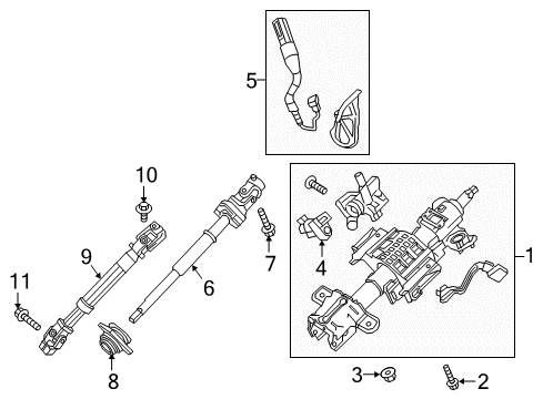 2017 Ford Expedition Steering Column & Wheel, Steering Gear & Linkage Upper Shaft Diagram for FL1Z-3E751-C