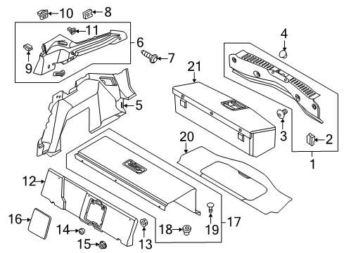 2015 Ford Focus Interior Trim - Rear Body Battery Cover Grommet Diagram for -W714756-S300