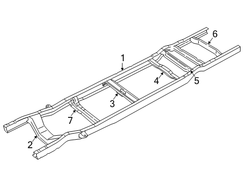 2001 Ford E-250 Econoline Frame & Components Rail End Diagram for F5UZ5B117DA