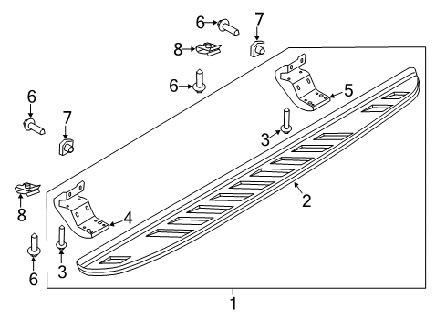 2011 Ford F-150 Running Board Step Diagram for BL3Z-16451-BA