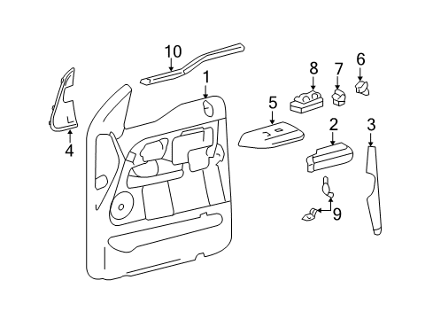2004 Ford F-150 Switches Armrest Pad Diagram for 4L3Z-1524141-BAC