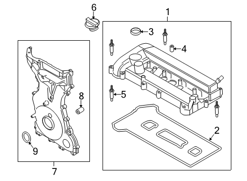 2014 Lincoln MKZ Valve & Timing Covers Timing Cover Spacer Diagram for -W706434-S437
