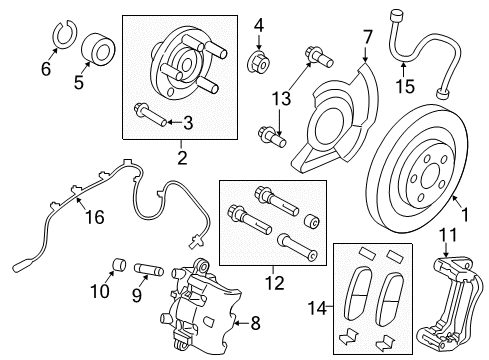 2013 Ford Edge Brake Components Caliper Diagram for DT4Z-2B121-A