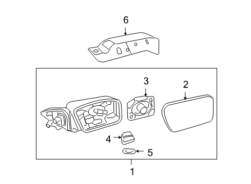 2010 Ford Fusion Mirrors Mirror Assembly Diagram for 6E5Z-17682-A