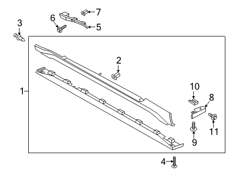 2022 Ford Mustang Exterior Trim - Pillars Deflector Diagram for BR3Z-5411778-AA