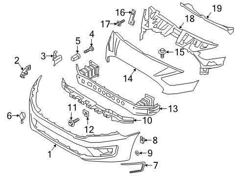 2022 Ford Transit Connect Bumper & Components - Front Fog Lamp Nut Diagram for -W700895-S300
