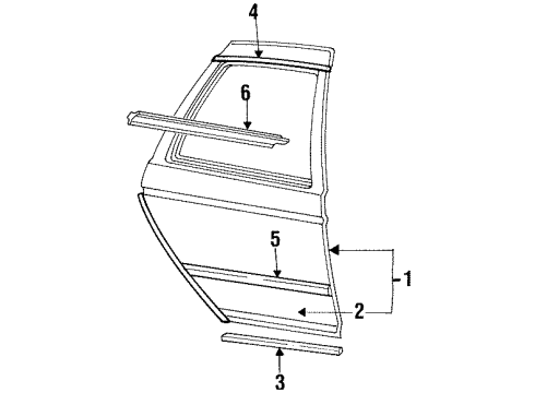 1992 Mercury Sable Rear Door & Components, Exterior Trim Lock Diagram for F4DZ5426412B