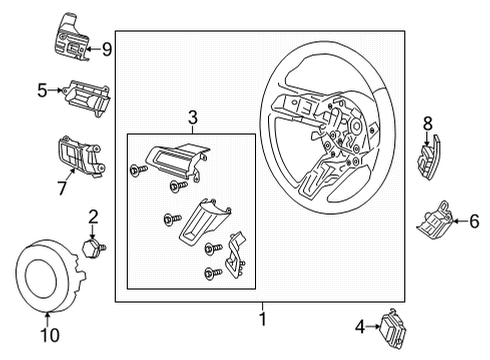 2020 Ford Mustang Steering Column & Wheel, Steering Gear & Linkage Trim Cover Diagram for FR3Z-3D758-AA