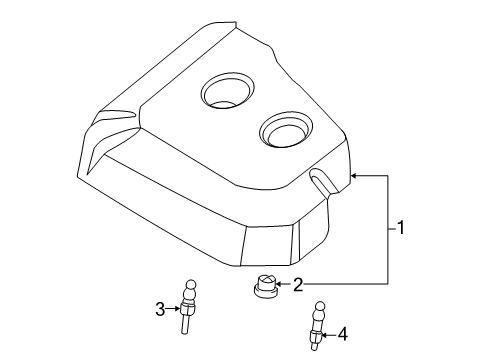 2015 Ford Escape Engine Appearance Cover Engine Cover Stud Diagram for AG9Z-6A957-A