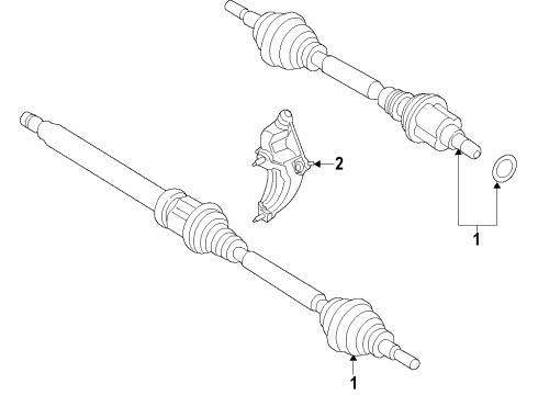 2015 Ford Escape Front Axle Shafts & Joints, Drive Axles Axle Assembly Diagram for CV6Z-3B436-AQ