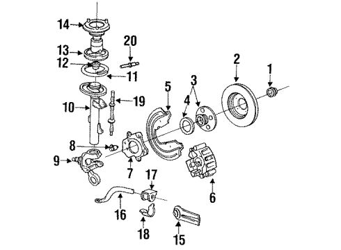 1991 Ford Taurus Rear Brakes Stabilizer Bar Clamp Diagram for F6DZ-5486-AA
