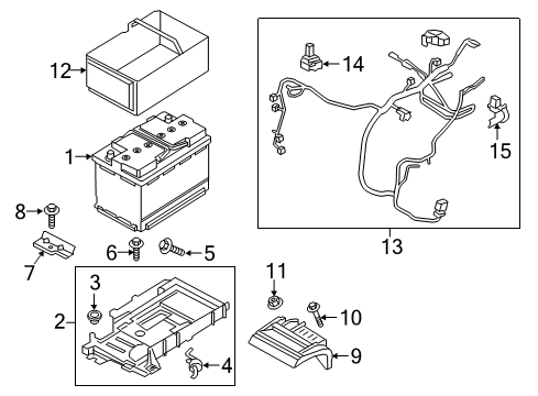 2019 Lincoln Continental Battery Battery Tray Screw Diagram for -W714214-S442