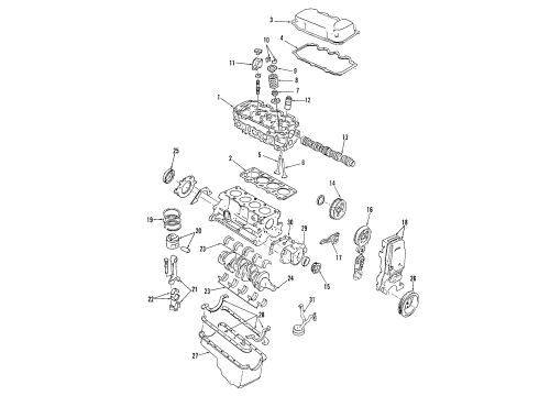 2000 Ford Focus Engine Parts, Mounts, Cylinder Head & Valves, Camshaft & Timing, Oil Pan, Oil Pump, Crankshaft & Bearings, Pistons, Rings & Bearings Exhaust Valve Diagram for 2M5Z-6505-AB