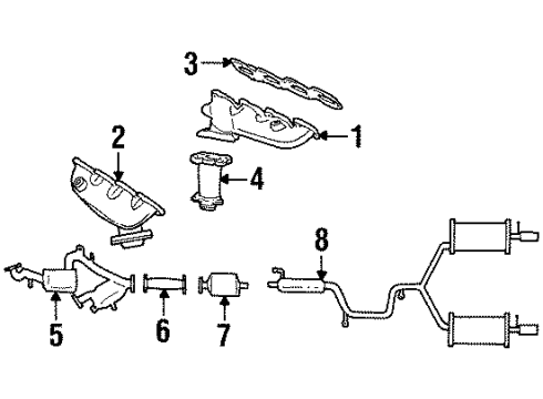 1998 Lincoln Continental Exhaust Components, Exhaust Manifold Manifold Diagram for F8OZ9431CA