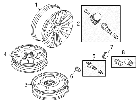 2017 Lincoln MKX Wheels Wheel, Alloy Diagram for FA1Z-1007-J