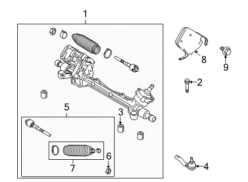 2010 Ford Fusion Steering Gear & Linkage Shield Diagram for AE5Z-3K721-B