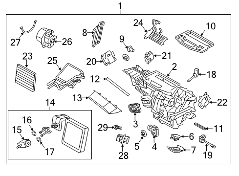 2014 Ford Fiesta Switches & Sensors Heater Core Diagram for AE8Z-18476-A