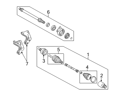 2007 Mercury Mariner Drive Axles - Front Outer Joint Assembly Diagram for YL8Z-3B413-CA