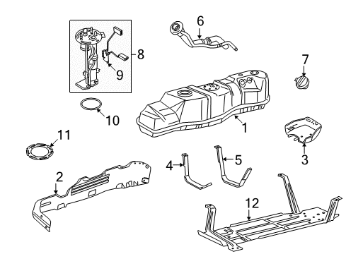 2004 Ford F-150 Senders Fuel Tank Strap Diagram for 5L3Z-9054-AA