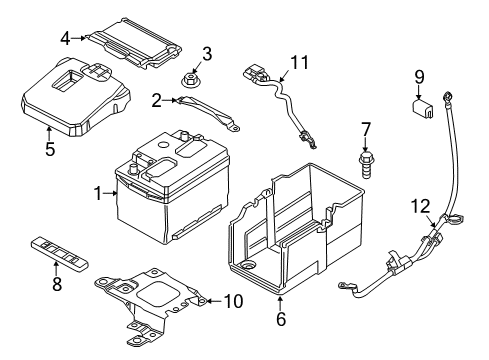 2018 Ford Focus Battery Positive Cable Diagram for F1FZ-14300-S