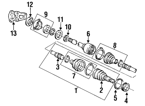 2001 Mercury Villager Axle Shaft - Front Inner Joint Diagram for 1F5Z-3B414-BB