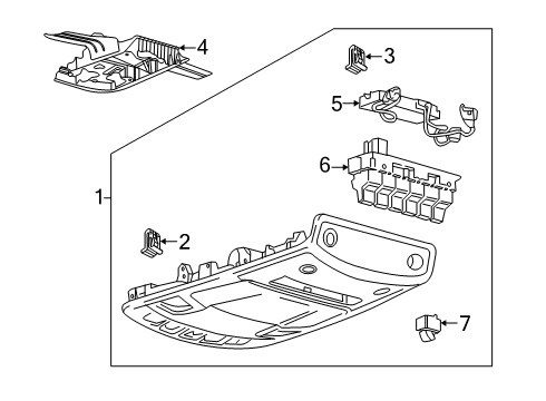 2020 Ford F-250 Super Duty Anti-Theft Components Overhead Console Clip Diagram for -W711045-S900