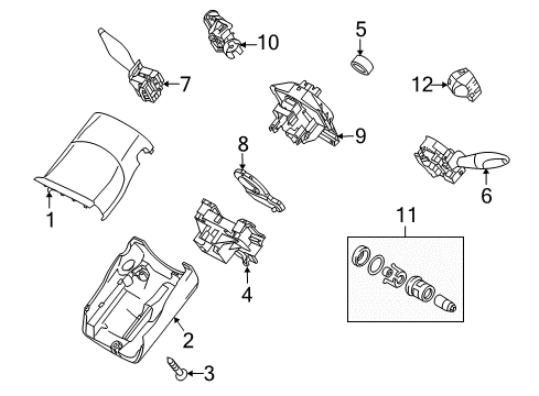 2011 Ford Transit Connect Shroud, Switches & Levers Lock Cylinder Diagram for 9T1Z-11582-A