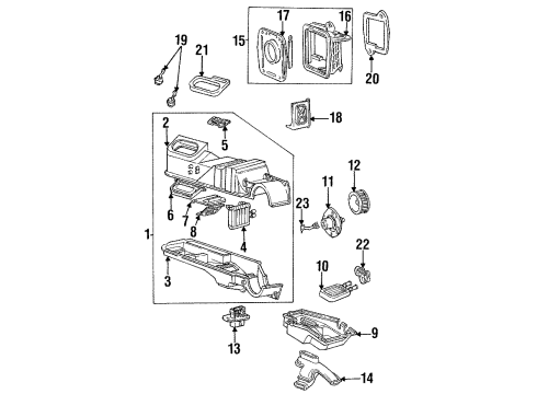 2001 Ford Windstar A/C Evaporator & Heater Components Blower Motor Diagram for XF2Z-19805-EA