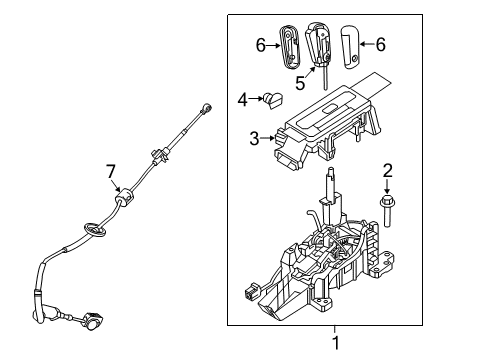 2010 Ford F-150 Gear Shift Control - AT Gear Shift Assembly Diagram for 9L3Z-7210-EF