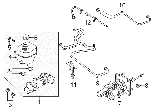 2022 Ford F-350 Super Duty Dash Panel Components Master Cylinder Nut Diagram for -382802-S440