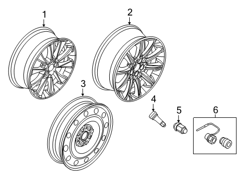 2016 Lincoln MKT Wheels Wheel, Alloy Diagram for DE9Z-1007-C