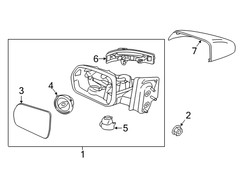 2017 Ford Edge Mirrors Mirror Outside Diagram for FT4Z-17683-FC