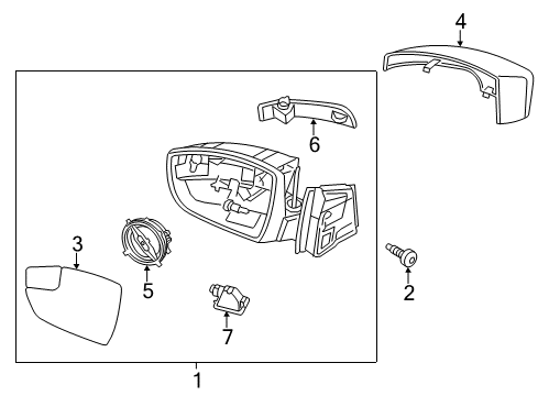 2012 Ford Focus Outside Mirrors Mirror Assembly Diagram for CP9Z-17682-CA